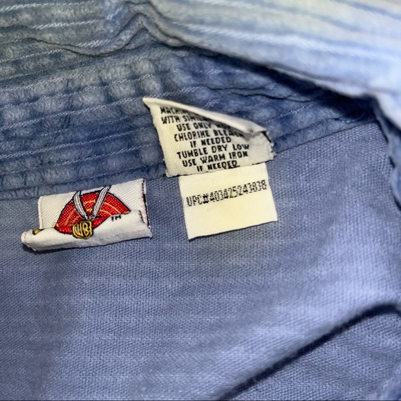 Looney Tunes vintage button up corduroy shirt blue small tweety Sylvester - Picture 6 of 9